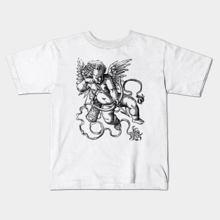 Vintage Heraldic Cupid Kids T-Shirt